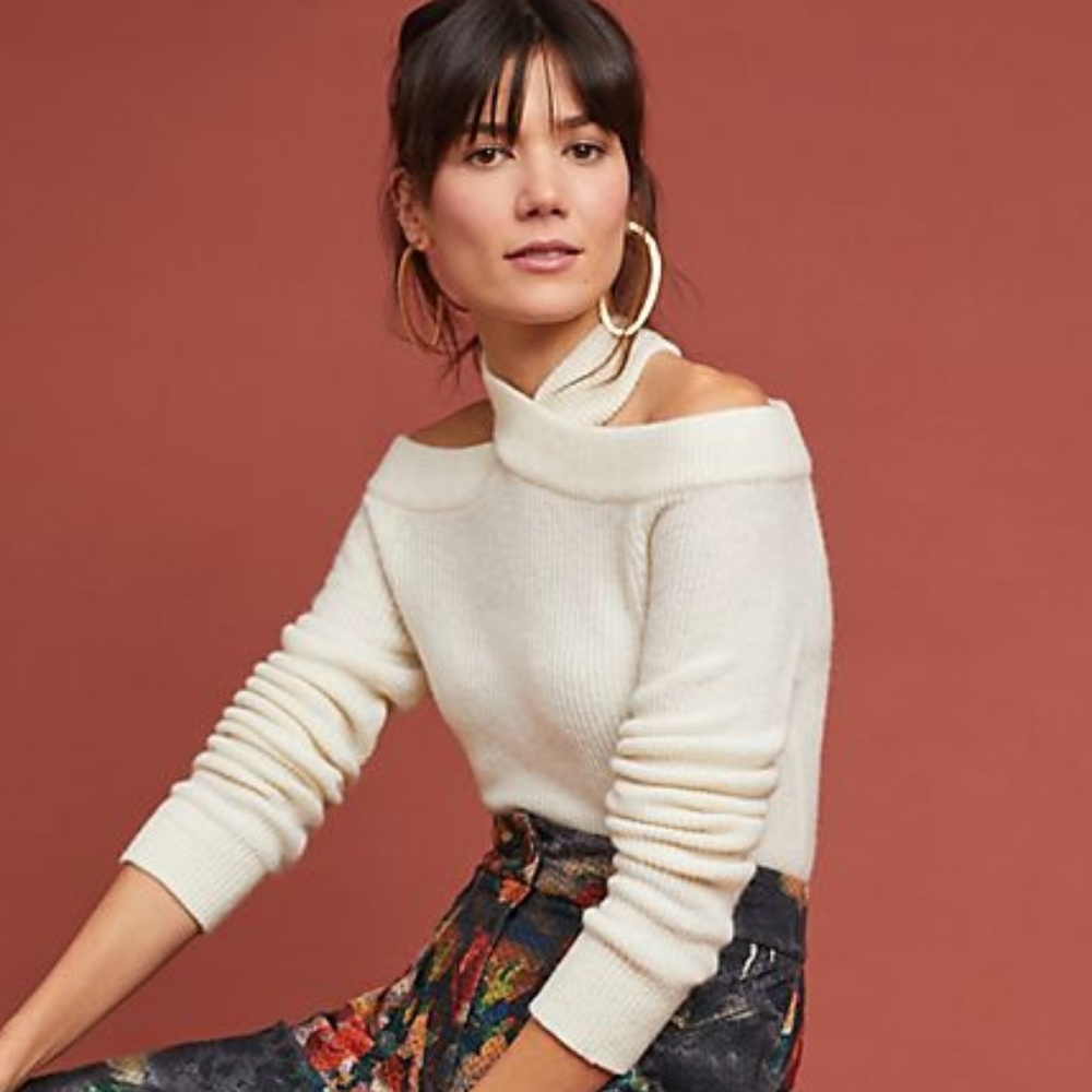 Anthropologie Cross-Front Pullover Sweater